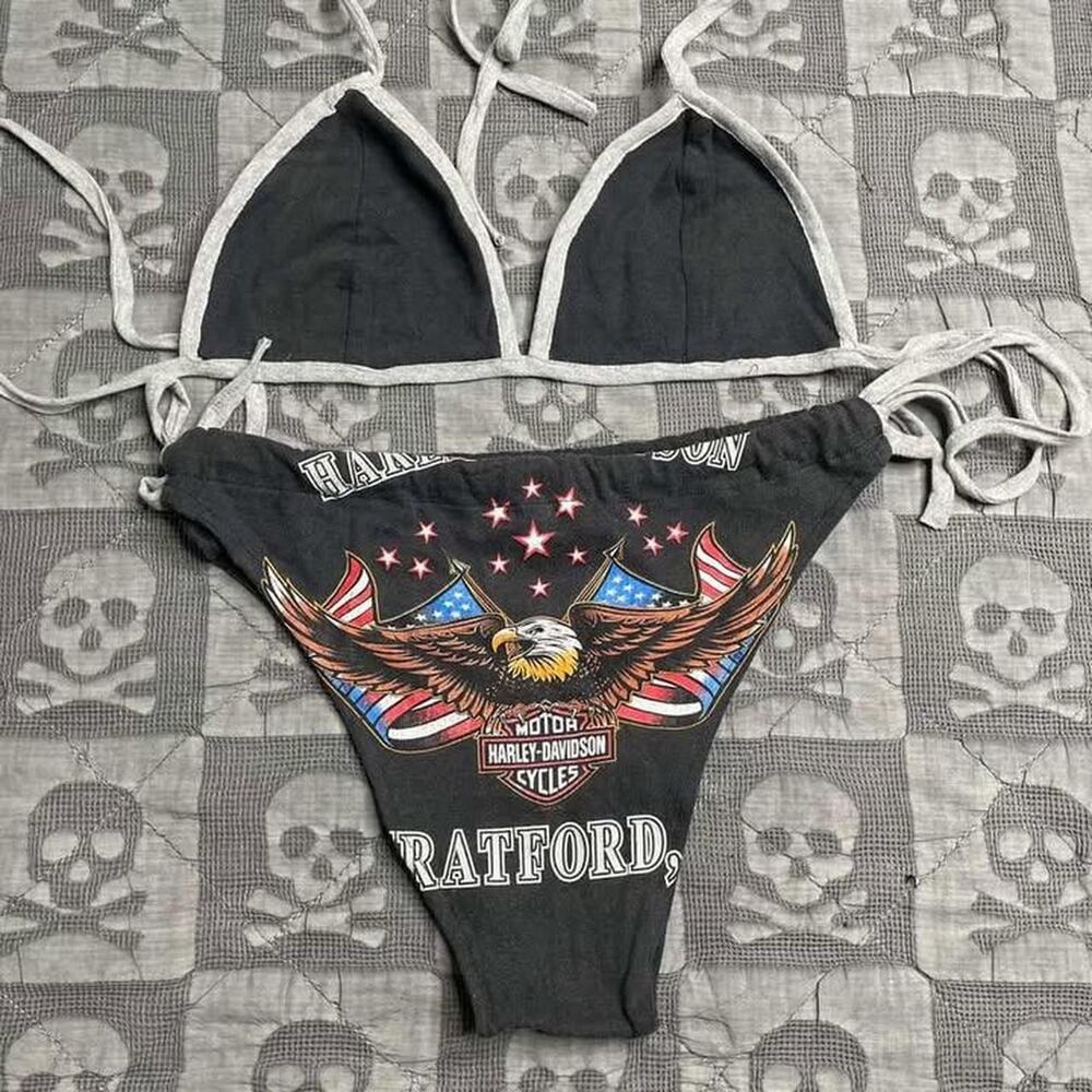 Y2k harley davidson bikini size